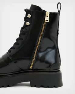 Hot Sale ⭐ Stellar Leather 🥾 Boots BLACK/WARM BRASS ✨ -Cheap Women's Dresses Store WF724X 6405 8