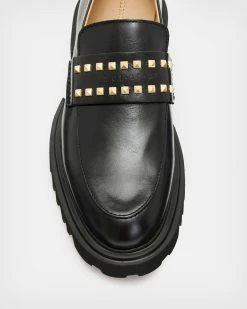 Brand new ❤️ Lola Studded Leather Loafers BLACK/WARM BRASS 😉 -Cheap Women's Dresses Store WF740X 6405 3