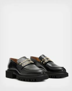 Brand new ❤️ Lola Studded Leather Loafers BLACK/WARM BRASS 😉 -Cheap Women's Dresses Store WF740X 6405 4
