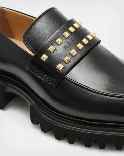 Brand new ❤️ Lola Studded Leather Loafers BLACK/WARM BRASS 😉 -Cheap Women's Dresses Store WF740X 6405 5