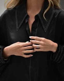 Best deal 😀 Charli Silk Blend 👕 Shirt Black ⭐ -Cheap Women's Dresses Store WH005X 5 3