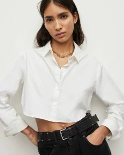Outlet 👍 Averie Cropped 👕 Shirt White 🧨