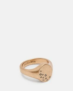 Best deal 🤩 Pave Gold-Tone Signet Ring Warm Brass 🔔 -Cheap Women's Dresses Store WJ505Y 6395 3