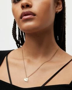 Best Sale 🤩 Split Heart Gold-Tone Necklace Warm Brass 🧨