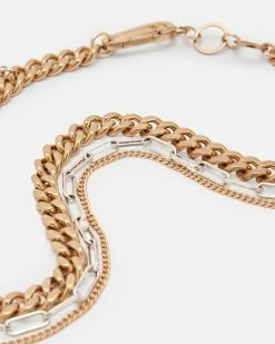 Discount 💯 Hadlie Multiple Chain Necklace WARM BRASS/SILVER 🎁 -Cheap Women's Dresses Store WJ521Y 6855 3