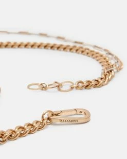 Discount 💯 Hadlie Multiple Chain Necklace WARM BRASS/SILVER 🎁 -Cheap Women's Dresses Store WJ521Y 6855 5