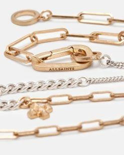 New 🛒 Emory Mixed Chain Necklace WARM BRASS/SILVER 😉 -Cheap Women's Dresses Store WJ544Y 6855 5