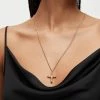 Budget 🔔 Nova Cross Long Necklace Warm Brass 🔔
