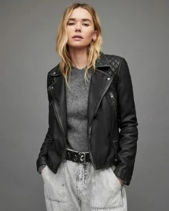 Flash Sale 👍 Cargo Leather Biker Jacket Black/Grey 🧨