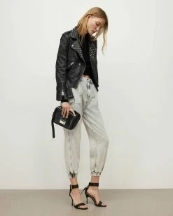 Outlet 💯 Balfern Leather Studded Biker Jacket Black 🎁 -Cheap Women's Dresses Store WL065X 5 3