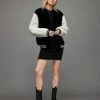 Discount 🧨 Dinah Shearling ⚾ Baseball Jacket Black/White 😀