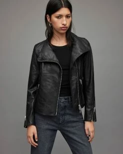 Budget ✔️ Ellis Leather Biker Jacket Black 🔔 -Cheap Women's Dresses Store WL090S 5 5