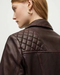 Wholesale 😀 Cargo Leather Biker Jacket Black/Oxblood ✨ -Cheap Women's Dresses Store WL145V 1215 6