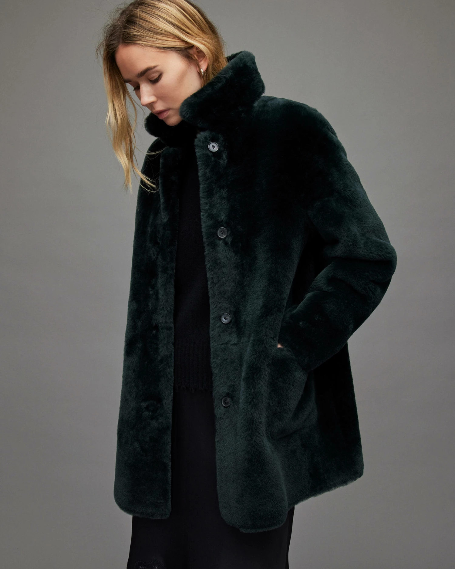 Best Sale π Serra Reversible Shearling Jacket Forest Green β 3 Best Sale π Serra Reversible Shearling Jacket Forest Green β - Image 3