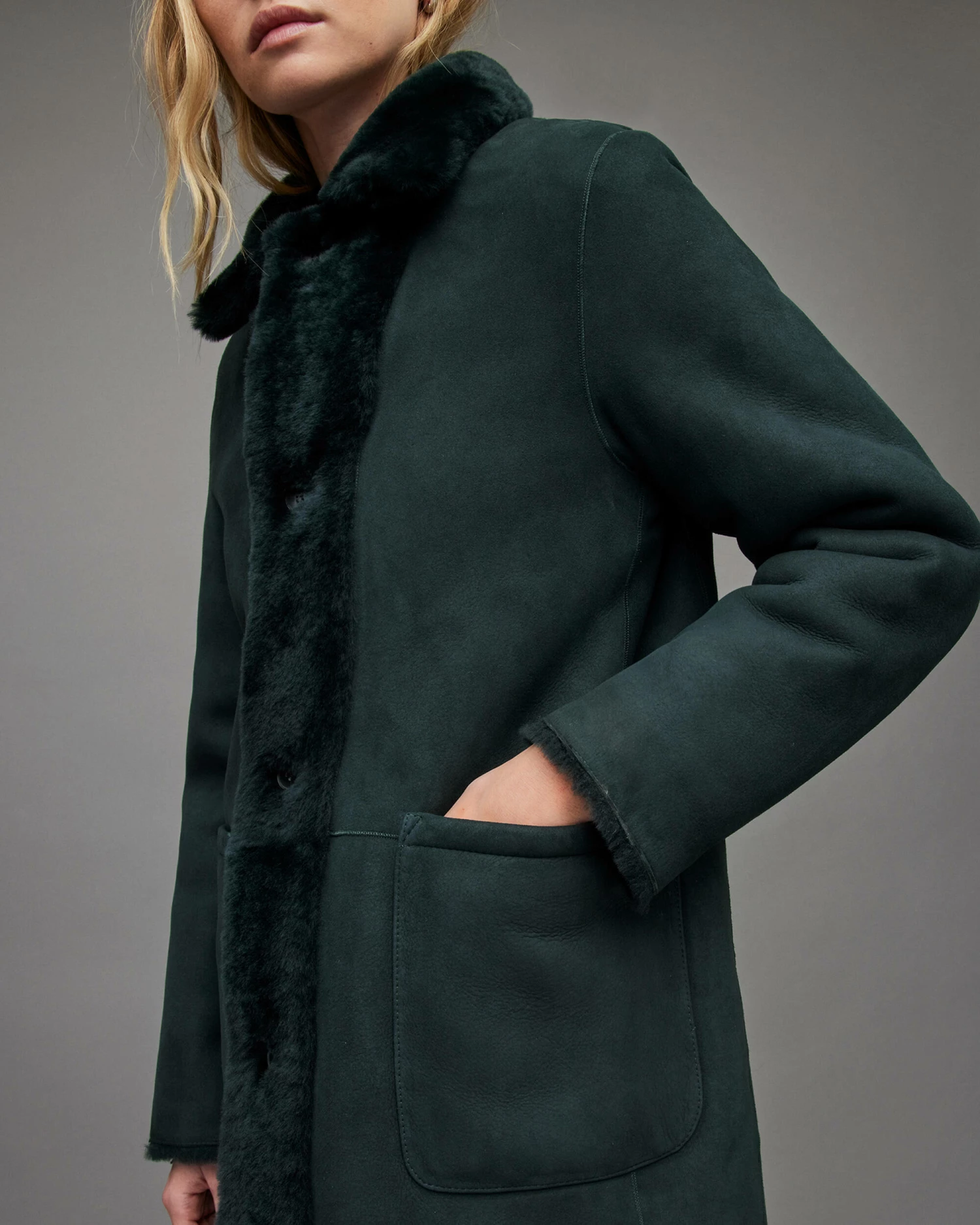 Best Sale π Serra Reversible Shearling Jacket Forest Green β 6 Best Sale π Serra Reversible Shearling Jacket Forest Green β - Image 6