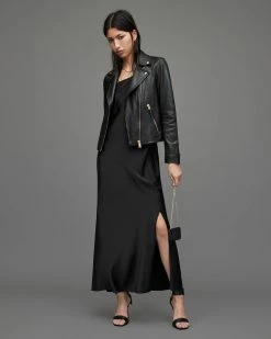 Best Sale ❤️ Dalby Gold Leather Biker Jacket BLACK/GOLD 🔔 -Cheap Women's Dresses Store WL153W 5108 3