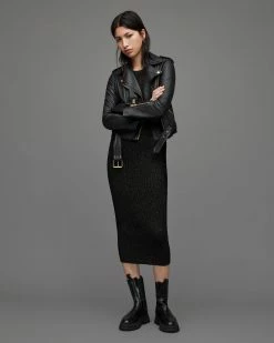 Deals 👍 Balfern Gold Leather Biker Jacket BLACK/GOLD ✨ -Cheap Women's Dresses Store WL154W 5108 3