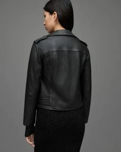 Deals 👍 Balfern Gold Leather Biker Jacket BLACK/GOLD ✨ -Cheap Women's Dresses Store WL154W 5108 6