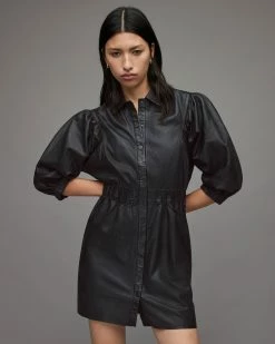 Budget 👏 Osa Leather Mini 👗 Dress Black ❤️