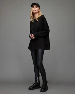 Top 10 👏 Rita Oversized T-Shirt Black 🎉 -Cheap Women's Dresses Store WM020N 5 5