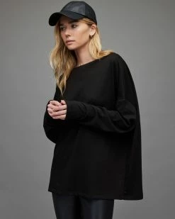 Top 10 👏 Rita Oversized T-Shirt Black 🎉 -Cheap Women's Dresses Store WM020N 5 6