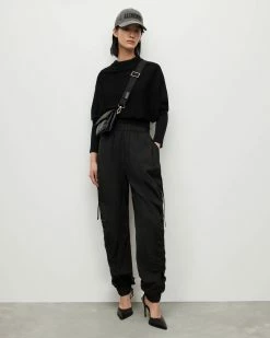 Cheapest 🔥 Aura Oversized Gathered Trousers Black 🤩