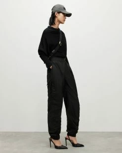 Cheapest 🔥 Aura Oversized Gathered Trousers Black 🤩 -Cheap Women's Dresses Store WP061Y 5 5