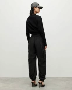 Cheapest 🔥 Aura Oversized Gathered Trousers Black 🤩 -Cheap Women's Dresses Store WP061Y 5 6