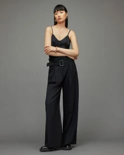 New ⌛ Nye High Rise Wide Leg Trousers Black 💯