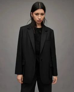 Deals 🌟 Jessa Wool Blend Blazer Jacket Black 🔥