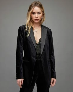 Promo 🌟 Sofia Velvet Blazer Midnight Blue ❤️ -Cheap Women's Dresses Store WT033X 3867 5
