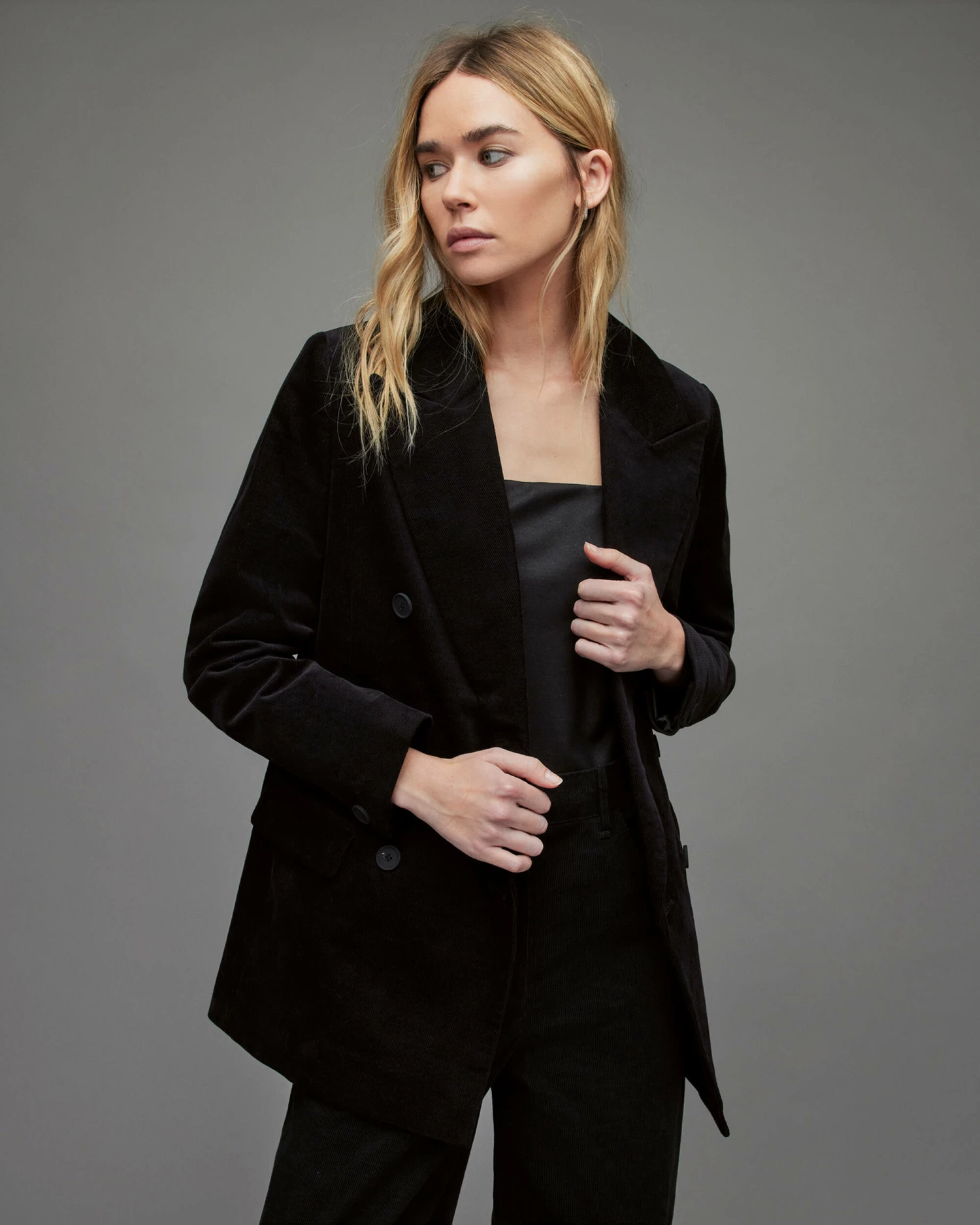 Budget π Adlai Corduroy Relaxed Blazer Black β 1 Budget π Adlai Corduroy Relaxed Blazer Black β