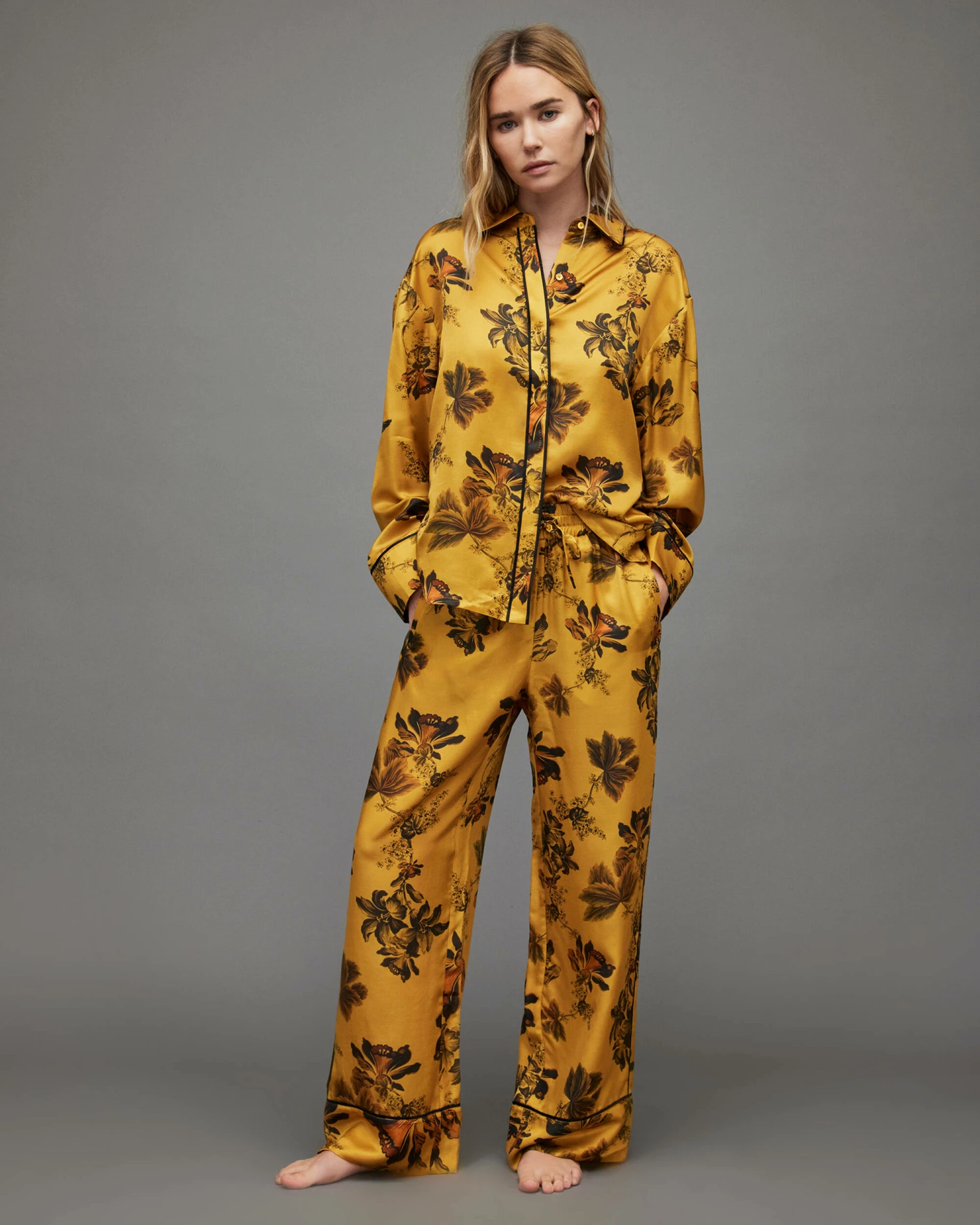 Best Sale β Sofi Lilly Silk Blend Pyjama π Shirt Gold π 3 Best Sale β Sofi Lilly Silk Blend Pyjama π Shirt Gold π - Image 3