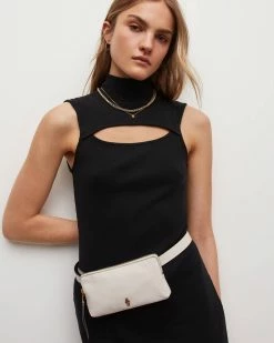 Coupon 🥰 Lila AllSaints Leather Bag Belt Roe White 😀