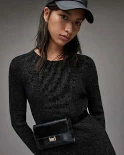 Promo 🔥 Portia Leather Bag Belt BLACK/WARM BRASS 🔥